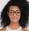 Black Scout Calina Square Glasses - Modelled by a female