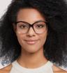 Black  Grey Scout Chelsea Round Glasses - Modelled by a female