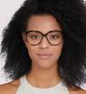 Yellow Tortoise Scout Ciara Cat-eye Glasses - Modelled by a female
