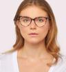 Crystal / Flowers Mauve Scout Darcey Cat-eye Glasses - Modelled by a female