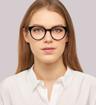 Black Scout Emelia Round Glasses - Modelled by a female