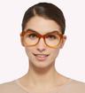 Crystal Amber Scout Gabriella Cat-eye Glasses - Modelled by a female