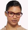 Crystal Pink Scout Gabriella Cat-eye Glasses - Modelled by a female
