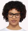 Crystal Turquoise Scout Gabriella Cat-eye Glasses - Modelled by a female