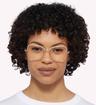 Matte Gold / White Scout Geri Rectangle Glasses - Modelled by a female