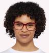Bilayer Burgundy / Flowers Scout Giselle Square Glasses - Modelled by a female