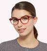 Crystal Orange Scout Gracie Round Glasses - Modelled by a female