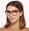 Pink Havana Scout Gretchen Cat-eye Glasses - Modelled by a female