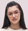 Crystal Peach Scout Harmony Cat-eye Glasses - Modelled by a female