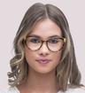 Bi layer Havana / Yellow Scout Hayley Cat-eye Glasses - Modelled by a female