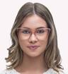 Crystal Peach Scout Helen Cat-eye Glasses - Modelled by a female