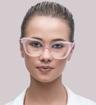 Milky Pink Scout Helen Cat-eye Glasses - Modelled by a female