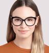 Black / Pink Scout Mila Cat-eye Glasses - Modelled by a female
