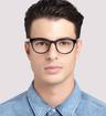 Black Ted Baker Cade Round Glasses - Modelled by a male