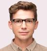 Grey Horn Grey Ted Baker Cade Round Glasses - Modelled by a male