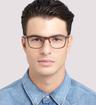 Brown Ted Baker Ted Baker Caleb Oval Glasses - Modelled by a male