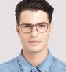 Brown Ted Baker Hyde Round Glasses - Modelled by a male