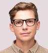 Black Ted Baker Jame Rectangle Glasses - Modelled by a male