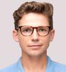 Tortoise Ted Baker Jame Rectangle Glasses - Modelled by a male