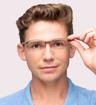 Brown Horn Ted Baker Lear Round Glasses - Modelled by a male