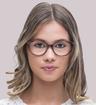 Brown Tortoise Ted Baker Polina Round Glasses - Modelled by a female
