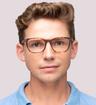 Tortoise Ted Baker Rush Square Glasses - Modelled by a male