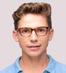 Tortoise Ted Baker Wiley Rectangle Glasses - Modelled by a male