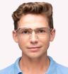 Gloss Crystal Grey Ted Baker Willian Square Glasses - Modelled by a male