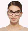 Havana / Tiffany Blue Tiffany TF2175 Square Glasses - Modelled by a female