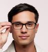 Shiny Black Tom Ford FT5735-B-54 Rectangle Glasses - Modelled by a male