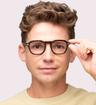 Dark Havana Tom Ford FT5836-B Rectangle Glasses - Modelled by a male