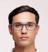 Matte Blue Tom Ford FT5938-B Rectangle Glasses - Modelled by a male