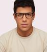 Black Tommy Hilfiger TH1592 Rectangle Glasses - Modelled by a male