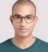 Blue Tommy Hilfiger TH1689 Rectangle Glasses - Modelled by a male