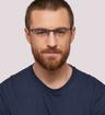 Ruthenium Tommy Hilfiger TH1692-55 Rectangle Glasses - Modelled by a male