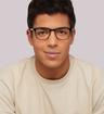 Black Crystal Tommy Hilfiger TH1704 Rectangle Glasses - Modelled by a male