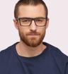 Matte Black Tommy Hilfiger TH1770 Rectangle Glasses - Modelled by a male