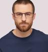 Matte Blue Tommy Hilfiger TH1782 Rectangle Glasses - Modelled by a male