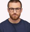 Blue Tommy Hilfiger TH1813 Oval Glasses - Modelled by a male