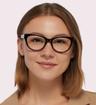 Havana Tommy Hilfiger TH1863 Cat-eye Glasses - Modelled by a female