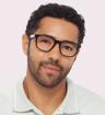 Black Tommy Hilfiger TH1907 Rectangle Glasses - Modelled by a male