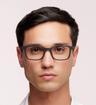 Matte Black Tommy Hilfiger TH2049 Rectangle Glasses - Modelled by a male