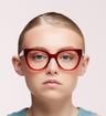 Red Tommy Hilfiger TH2054 Cat-eye Glasses - Modelled by a female