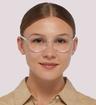 Crystal Tommy Jeans TJ0011 Round Glasses - Modelled by a female
