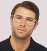 Crystal Tommy Jeans TJ0011 Round Glasses - Modelled by a male