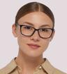 Black Tommy Jeans TJ0020 Cat-eye Glasses - Modelled by a female