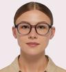 Grey Tommy Jeans TJ0069/F Rectangle Glasses - Modelled by a female