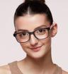 Blue Tommy Jeans TJ0079 Rectangle Glasses - Modelled by a female