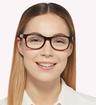 Havana Tommy Jeans TJ0079 Rectangle Glasses - Modelled by a female