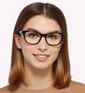 Black Tommy Jeans TJ0080 Cat-eye Glasses - Modelled by a female